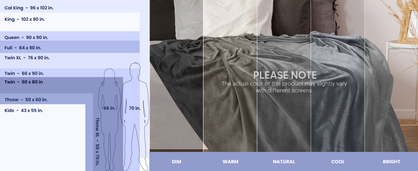 Bedding Fleece Blanket Queen Size Grey (90x90 Inches) Ultra Soft Warm Lightweight Microfiber Breathable Anti-Static Cozy Bed Blanket, All-Season Home Decor Gift for Men & Women