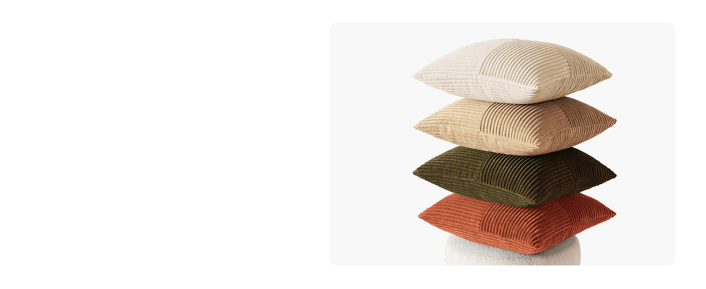 MIULEE Teal Orange Decorative Throw Pillow Covers 18x18 Inch Set of 4 Boho Corduroy Striped Cushion Cases Modern Farmhouse Patchwork Pillow Cases for Couch Sofa Bedroom Home Decor